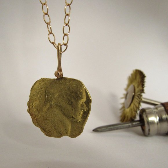 Gold necklace. "Washington Quarter" necklace. - Picture 3 of 11